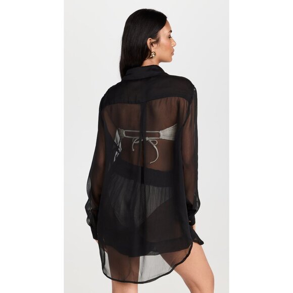 Shani Shemer Jonas Shirt in Black One Size New Womens Blouse Top Coverup - Picture 14 of 16